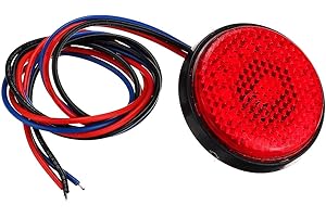SGERSTE - Fanale posteriore per freno posteriore a LED, riflettore rotondo per auto, moto, 2 pezzi