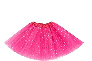 AYVRUOP AYV Tüllrock Mädchen,Tütü Star Minirock,Glitzer Rock,Ballettrock Prinzessin Tüllrock,Meerjungfrau Kostüm Mädchen,für Karneval Geburtstag Halloween Party Mädchen(Rosa)