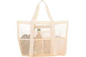 HARNYLOOM Mesh Beach Bag, Beach Bags for Women Large Tote Extra Travel Accessories Picnic Summer Vacation Gym Holiday Foldable Swimming Outdoor Shopping Grocery Shoulder Bag