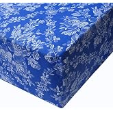 KROWN - Adjustable Blue Mattress Cover, Zip Closure, Floral Print, Available in Different Sizes, Breathable, Adaptable. (80 x