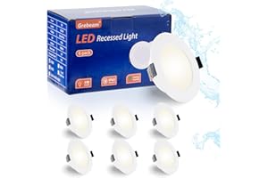 ‎GREBEAM Grebeam 6er 5W LED Spot 230v Warmweiß 3000K, Ø75-90mm Lochdurchmesser LED Einbaustrahler 230V, IP65 Deckenspots LED für Küche Wohnzimmer Schlafzimmer