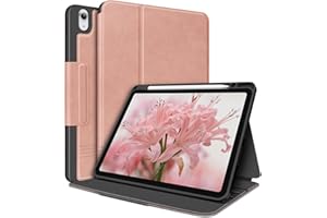 BUKOOR Étui pour iPad Air 5 2022 10,9" avec Licol Pencil résistant aux Chocs pour Voiture Sommeil/Éveil Étui Souple et Flexible Compatible avec Apple Pencil Couplage & Charge