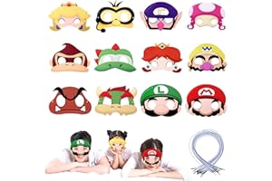 Sidesea Maschere per feste per bambini, 12 maschere per cosplay, feste, cartoni animati, maschera per il viso per bambini, giochi di ruolo, adulti, bambini, feste di compleanno per bambini