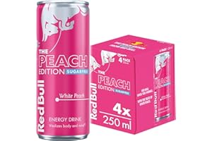 Red Bull Energy Drink Sugar Free Peach Edition White Peach 4 x 250ml