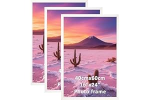 Vasemouh Marco 40x60, Marco de Fotos 40x60 de Pared, Ideal para Hogar y Oficina, Marco Blanco de Aluminio, Juego de 3 Piezas