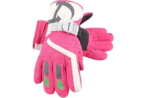 XIAOHAWANG Winter Boys Girls Ski Gloves Kids Warm Waterproof Mittens Fleece Snowboard Gloves for Children