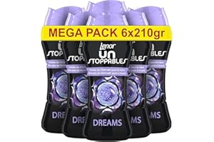 ‎LENOR Lenor UNstoppables Duftperlen für Kleidung, 93 Waschgänge (6 x 210 g), Weichspüler Perlen für Kleidung, Duft Dreams