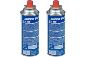 KROWN - Pack de 2 Cartuchos K-250 de Gas Butano 227g para Hornillos Quemadores, Cartucho de Gas para Camping 250, Bombonas (2 Unidades)