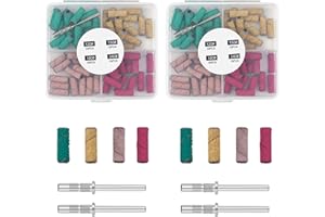 Xynovate 120Pcs Nail Sanding Bands, Fine Sanding Band for Nail Drill, Extreme Fine Sanding Bands with 4 Mandrel Bit for Nails Polishing Shaping and Pedicure (120#/150#/180#/240#)