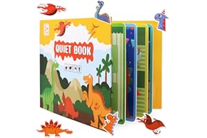 LEADSTAR Montessori zabawka dla dzieci od 3, 4, 5, 6 lat, cicha książka, busy book, dinozaur, zabawka motoryczna, zabawka edukacyjna, zabawka dla dzieci, prezent dla dzieci, małych dzieci, chłopców i