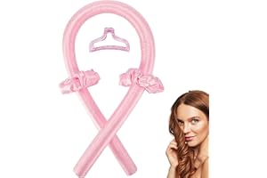 LAUCENTRAL Lockenwickler Locken Ohne Hitze, New Heatless Curls Band, Rutschfest Heatless Seidenhaar Lockenwickler mit Haarnadel, Wave Formers über Nacht, Hair Curler no Heat Frisurenset, für Lange Haar (Rosa)