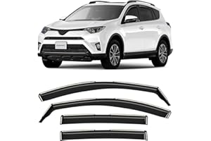 CLIM ART en Canal Deflectores de Aire para/Compatible con Toyota RAV4 2013-2018 IV - Deflectors Ventanilla - Accesorios Coche - Derivabrisas - Deflectores de Viento - Cortavientos Ventana Coche -4ud