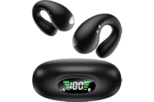 Boytond 2025 Sports Cuffie Bluetooth 6.1 - Wireless Auricolari Clip Orecchio Elegante Auricolari ad Alte Prestazioni per Gli Amanti Degli Sport All'aperto,USB-C,IPX7 - Nero