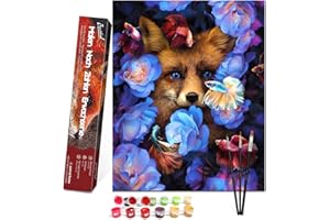 Bougimal Peinture par Numero Adulte Renard, Décoration Intérieure Maison sans Cadre 40x50cm