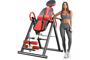 YOLEO Gravity Heavy Duty Inversion Table with Headrest & Adjustable Protective Belt Back Stretcher Machine for Pain Relief Therapy