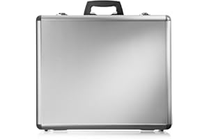 GUARDIQUE Aluminiumrahmenkoffer, PB7, mit Rasterschaumstoff, Attachékoffer, Aktenkoffer aus Aluminium, Alu-koffer, Demonstrationskoffer, Aluminium Schutzkoffer, Silber, 51,8 x 45,5 x 17,6 cm