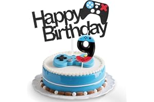 MCISKIN Game Controller 9 Birthday Candles Set,Girls Boys 9th Birthday Decorations,Blue Red Number 9 Candle for Cake,Game Controller Candle Cake Topper for Birthday,Gaming Themed Party Supplies