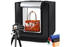 Caja de Luz para Estudio Fotográfico PULUZ Portátil 60 x 60 x 60 cm, Carpa de Luz LED 5500K Mini 60W, Kit de Estudio de Fotografía con 6 Fondos Desmontables Negro, Naranja, Blanco, Enchufe UE
