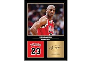 Icons Wall Art Michael Jordan signiertes Foto-Bild im A4-Format, Geschenk für Basketball-Fans, digital reproduziert, ungerahmt