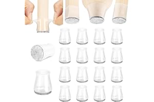 Aneaseit Taco Protector para Patas de Sillas - 2.8cm x 16uds Transparente - Tacos Protectores de Silicona para Patas de Silla y Muebles de Madera Dura - Tamaño S