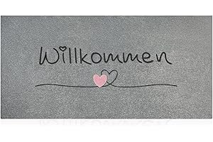 AAZZKANG Graue Fußmatte 120 x 45 cm für den Außenbereich, Eingangstür Willkommensmatte mit strapazierfähiger,Rutschfester Gummiunterseite,leicht zu reinigende Innenteppiche für den