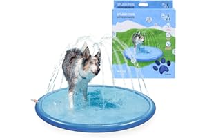 ‎COOLPETS CoolPets Splash Pool Water Sprinkler - Wasserspielmatte - Kühlendes Hundespielzeug - Einfach an den Gartenschlauch anzuschließen - Blau