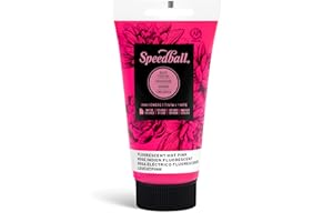 Speedball Tinta de bloque soluble en agua de 75 ml, color rosa intenso, fluorescente, para impresión en bloque, Lino, serigrafía, para artistas