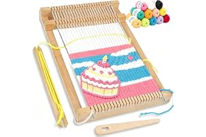 GZYYANG Vävram trä vävstol set högkvalitativ vävning skolvävram vävstol handarbete trä vävram för nybörjare, proffs, vuxna, barn (29 x 19 cm)