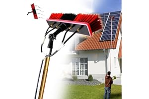 GGUWUG Limpieza Placas fotovoltaicas Cepillo de Limpieza Telescopico,15m Herramienta de Limpieza de Ventanas Altas para Limpie Extensible para Paneles solares fotovoltaicos Cepillo de Lavado de Coches