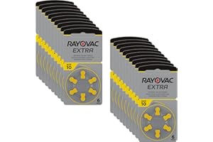 RAY O VAC Batterie pour appareils auditifs Rayovac Extra Advanced Zink Air 120x Typ 10 gelb
