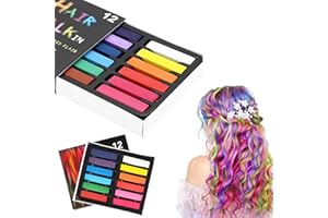 Nurila Haarkreide,12 Farben Set Haarkreide für Mädchen, Haarfärbemittel Pastellkreide, Haarfarbe Kinder Auswaschbar, Hair Chalk für Halloween Karneval Festivals und Cosplay Partys, Auswaschbar