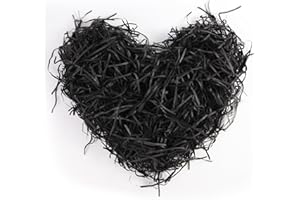Lyaor 200 Grammi Carta Velina Tagliuzzata Decoro Carta Rafia Erba di Pasqua Riempimento per Confezione di Regalo Cestino Riempimento per Compleanno/Matrimonio/San Valentino/Festa - Nero