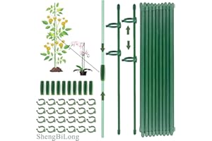 SHENGBILONG Tuteurs pour Plantes,20 Pièces Tuteur Plante Interieur, 20 Tiges de Plantes Clips, 10 Tiges Tube d'extension, Attache Plante, Tuteur Orchidee, Fixation de Croissance des Plantes（90PCS）