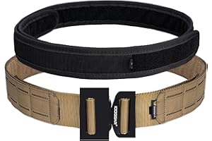 IDOGEAR 2'' Cintura Tattica Militare MOLLE con 1,75'' Cintura Interna Set Cintura Fibbia Metallica Heavy Duty Taglio Laser a Sgancio Rapido Hook-and-Loop