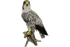 G&H Decor – Peregrine Falcon 26cm Resin Statue - Amaing Detail Bird Gifts - Weather Resistant British Birds Ornaments for Garden - Garden Birds of Prey - Bird Ornaments for Garden - Fake Bird