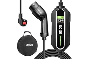 E-S1mple EV Charger Cable Type 2 to 3 Pin Plug 8.5M/27.89Ft [6/8/10/13A] 3KW Electric Car Charger Type 2 Charging Cable 3 Pin EV Charger IP65 with Delay Timer for EVs and PHEVs