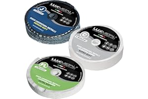 Lux Metal - Kit de Polissage 3 Disques 100 mm (Medium/Super/Ultra Soft) - Idéal pour polir l'aluminium, l'acier inoxydable, le plexiglas, le laiton, et le fer - À utiliser avec pâte abrasive.