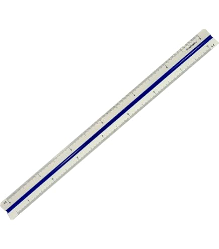 Règle triangulaire - Kutch - Echelles de réduction 1:100 1:200 1:300 1:400 1:500- Maped - À