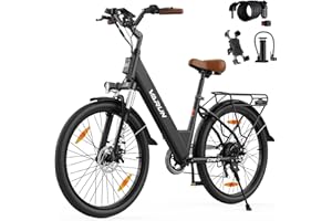 VARUN Electric Bike, 26'' E Bike with 48V 499.2Wh Battery, 55NM 250W Motor, 7 Speed Electric Bikes for Adults, LCD Display City Ebike, Range up to100km