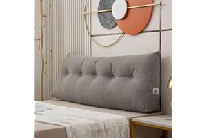 PALVIT Trójkątna poduszka na zagłówek łóżka 120 x 50 x 20 cm miękka duża wygodna poduszka do czytania na łóżka sofy poduszka podparcie lędźwiowe poduszka klinowa do sypialni