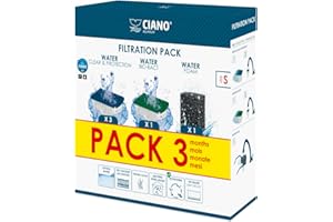 CIANO, Aquarium Consommables - Cartouches de Filtration de Rechange pour Filtre d'Aquarium- Pack 3 mois, Taille S - Eau Cristalline pour Poissons, Sans Impuretés et Sans Odeur - Nettoyage Efficace