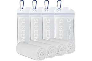 Sukeen Confezione da 4 asciugamani rinfrescanti (101,6 x 30,5 cm), asciugamano per ghiaccio, morbido e traspirante, asciugamano in microfibra per yoga, sport, corsa, palestra, allenamento, campeggio,