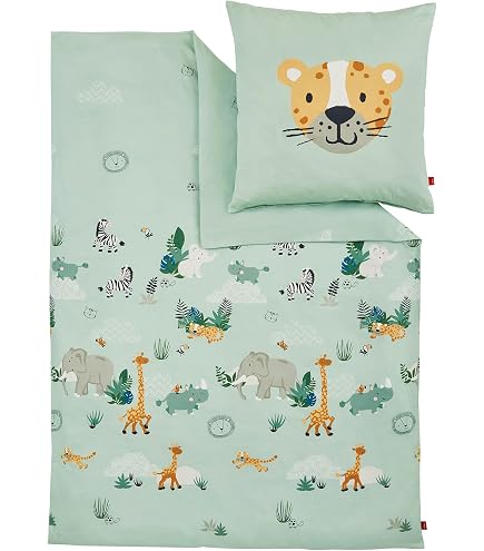 S.Oliver Biancheria Da Letto Unicorn Rainbow Per Bambini - Set Copripiumino 100x135 Cm E Federa 40x60 Cm In Cotone Macosatin