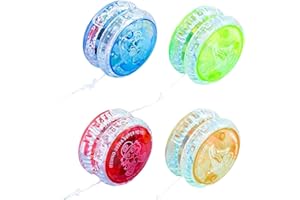 RJFUJP 4 Pack Yo Yo Balls, LED Response Ball Colored Plastic, Flashing Responsive Yoyo Toys for Kids, Very Suitable for Beginners and Children, Classroom Prizes, Birthday Gifts