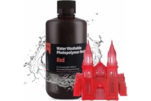 ‎ELEGOO ELEGOO żywica zmywalna wodą, 405 nm, Rapid Resin do drukarki 3D, do fotopolimerowej drukarki 3D, utwardzana promieniami UV LCD/DLP, 1000 g, czysta czerwień