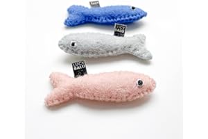 LucyBalu Sardines I Giocattolo per gatti con erba gatta, in feltro naturale (100% lana di pecora), realizzato a mano