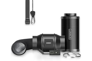 AC Infinity Air Filtration Kit 150mm, CLOUDLINE LITE Inline Fan and Carbon Filter Combo, Cooling and Ventilation System for Grow Tents, Hydroponics, Indoor Gardening, 6-Inch