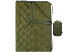 BARST Woobie Blanket Water-Resistant Poncho Liner Thermal Insulated Camping Blanket with Compression Carry Bag for Ourdoor Hiking Survival Green