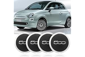 FUERDICH Fiat 500 Tapacubos - Tapas De Rueda De Centro Centrales Llantas Aluminio, Compatibles 500 Centro Tapacubos De Pieza, Tapas Llantas Centrales 68078419ac para 2012-2023 (A)