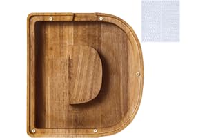 GOXAEEE Hucha Madera 23cm Personalizadas de Hucha con Letras, Hucha Cerdito para Niños, Creativa Hucha como Casa Decoración Regalos para Cumpleaños Navidad (D)